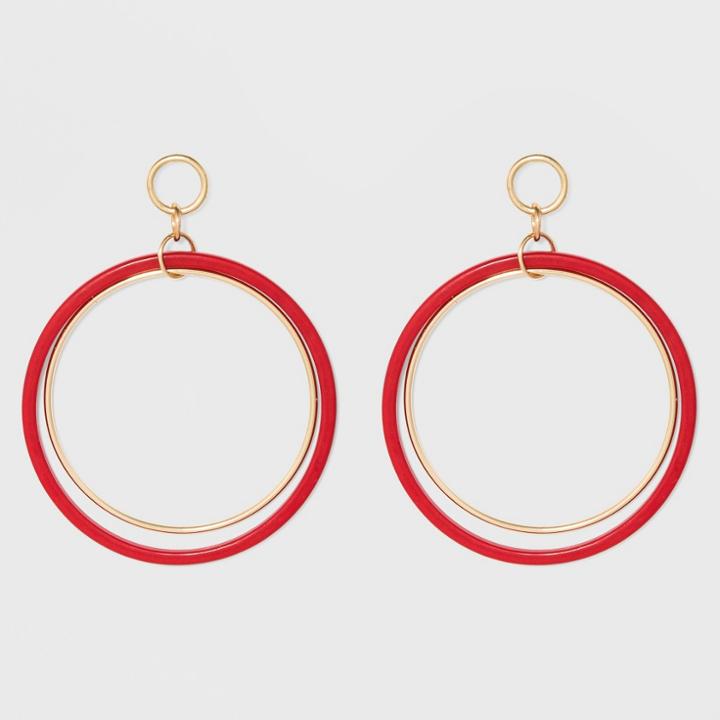 Large Circle Earrings - A New Day Red/gold