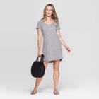Women's Short Sleeve Scoop Neck Dress - Universal Thread Gray
