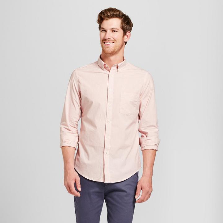 Men's Slim Fit Long Sleeve Northrop Button-down Shirt - Goodfellow & Co Always Rosy