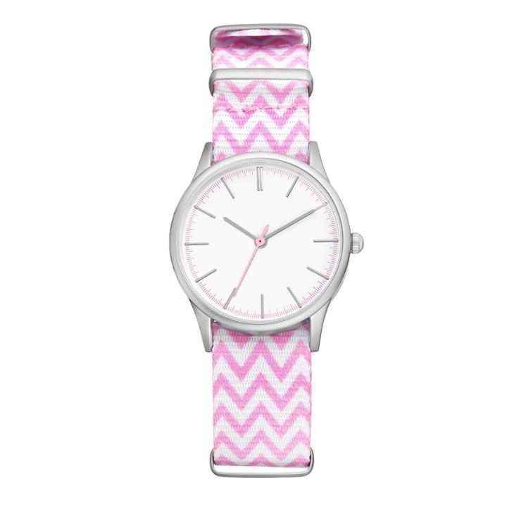 Women's Grosgrain Strap Watch - Xhilaration Chevron/white