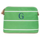 Cathy's Concepts Personalized Green Striped Cosmetic Bag - G