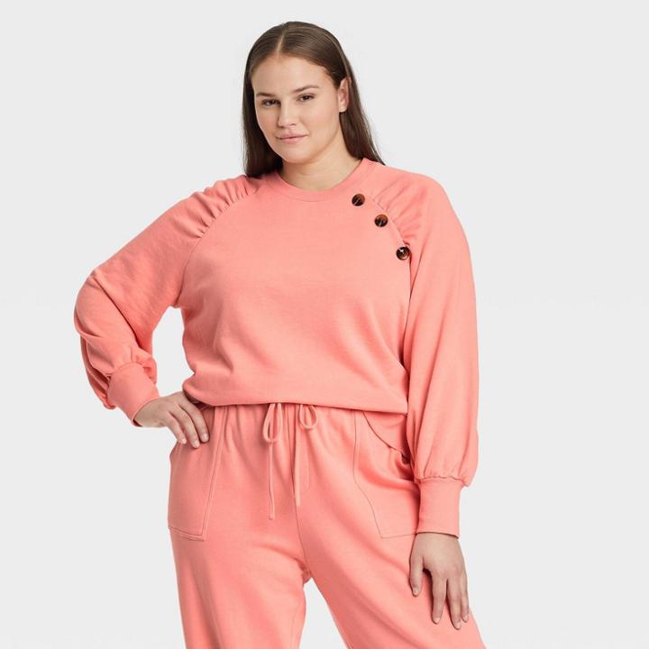 Women's Plus Size Sweatshirt - Who What Wear Pink