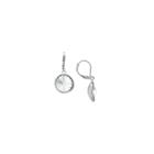 Target Women's Round Lever Dangle Earring In Silver Plating