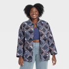 Women's Plus Size Woven Quilted Jacket - Universal Thread Blue