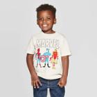 Toddler Boys' Marvel Collection Icons Short Sleeve T-shirt - Beige