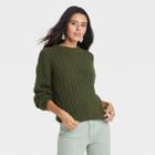 Women's Crewneck Pullover Sweater - Universal Thread Olive Green