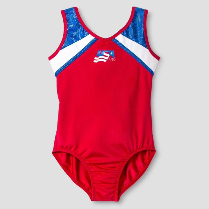 Girls' Danshuz Leotard - Red L,