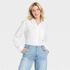 Women's Long Sleeve Classic Fit Button-down Shirt - Universal Thread White