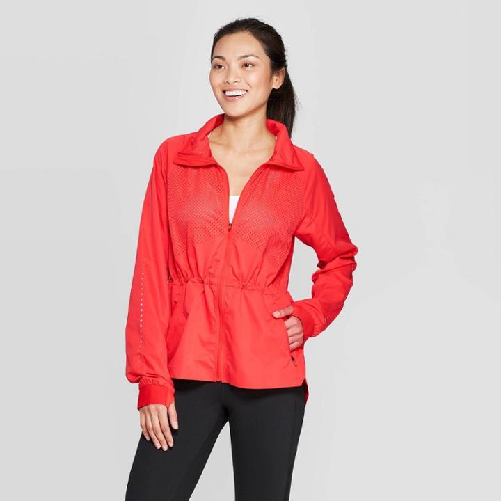Women's Woven Running Overcoat Jacket - C9 Champion Red Flame