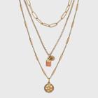 20 Mixed Metal Semi-precious Sunstone Charm Necklace - Universal Thread Pink