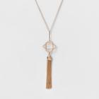 Target Women's Long Necklace With Caged Stone - Rose Gold