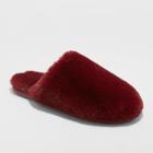 Women's Khloe Faux Fur Scuff - Xhilaration Burgundy L(9/10), Night Burgundy