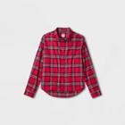Men's Long Sleeve Adaptive Button-down Shirt - Goodfellow & Co Berry Red/plaid