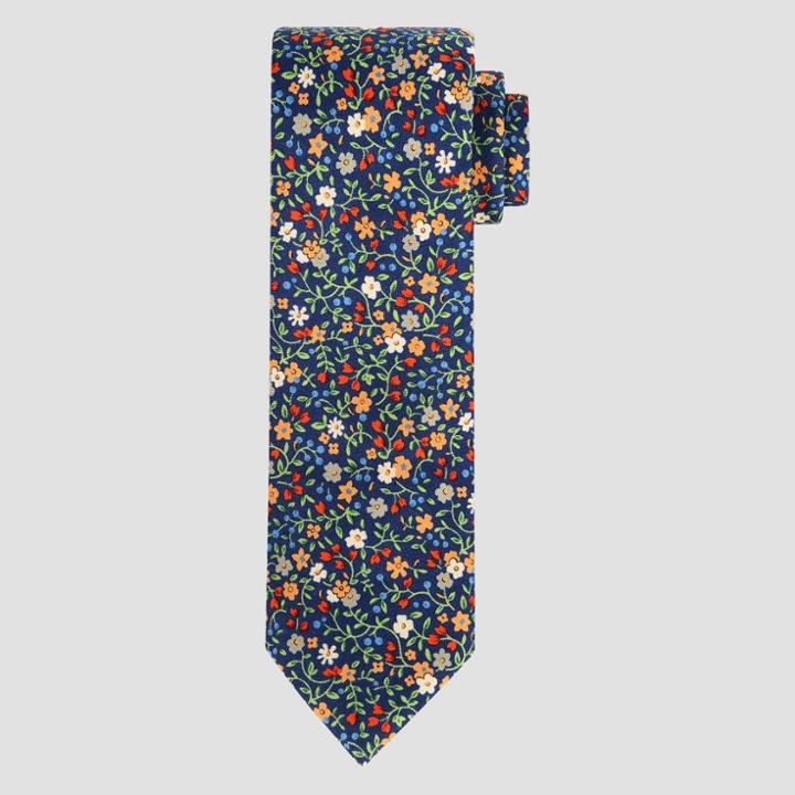 Men's Floral Print Charles Necktie - Goodfellow & Co Navy (blue)