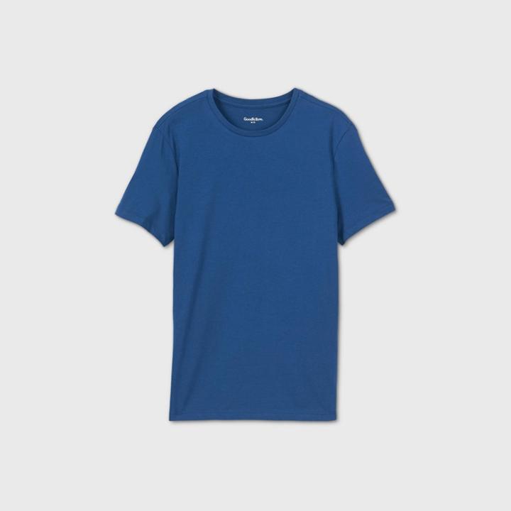 Men's Standard Fit Crew Neck T-shirt - Goodfellow & Co Dark Blue