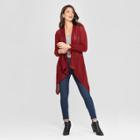 Women's Long Sleeve Lace Back Open Cardigan - Knox Rose Burgundy