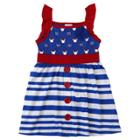 Toddler Girls' Disney Minnie Mouse Striped Button Dress - Marine Blue