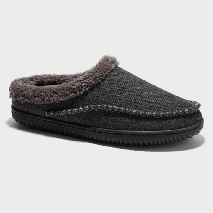 Men's Dluxe By Dearfoams Tripp Twill Clog Slippers - Black