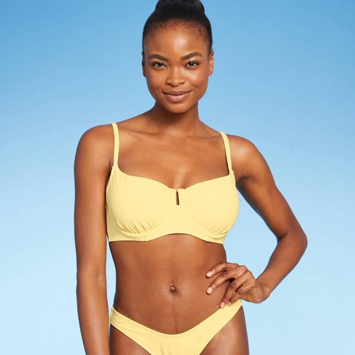Juniors' Underwire Bikini Top - Xhilaration Buttercream Yellow D/dd Cup