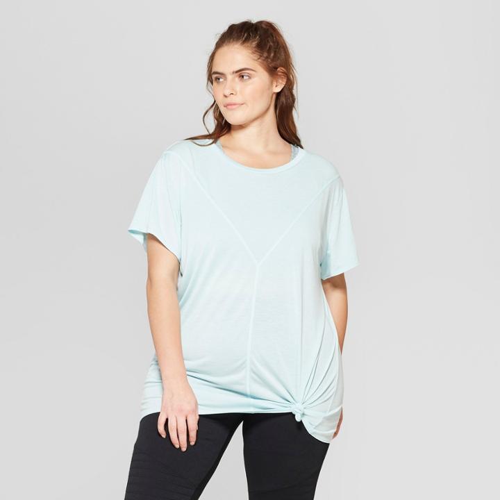 Women's Plus Size T-shirt With Mesh Back Panel - Joylab Water