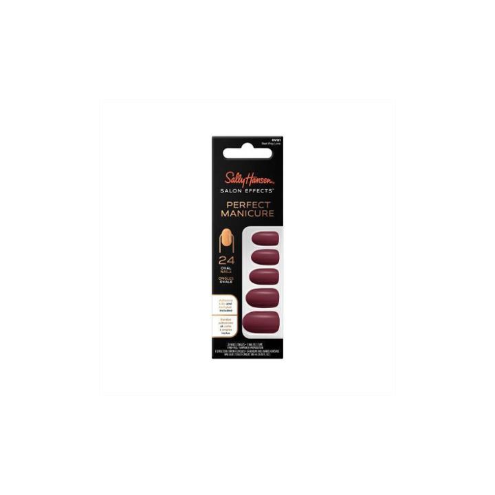 Sally Hansen Salon Effects Perfect Manicure Press On Nails Kit - Oval - Beet Pray