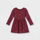 Toddler Girls' Knit Long Sleeve Dress - Cat & Jack Burgundy