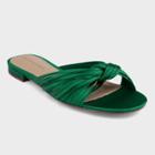 Women's Grace Satin Knotted Slide Sandals - Who What Wear Green