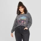 Junk Food Women's Plus Size Pink Floyd Long Sleeve Graphic T-shirt - Black