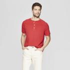 Men's Regular Fit Short Sleeve Henley Shirt - Goodfellow & Co Ripe Red