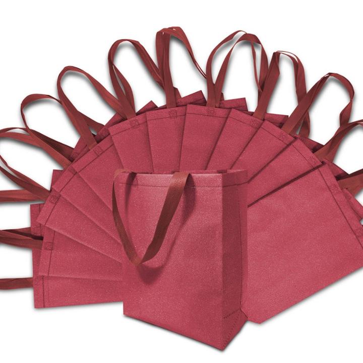Prime Line Packaging 12pc Glitter Gift Bags Red