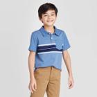 Petiteboys' Short Sleeve Striped Knit Polo Shirt - Cat & Jack Navy/white Xs, Boy's, Blue