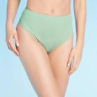 Women's Ribbed Cheeky Bikini Bottom - Shade & Shore Sage Green
