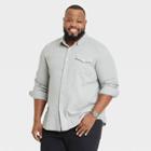 Men's Tall Standard Fit Long Sleeve Button-down Shirt - Goodfellow & Co Gray