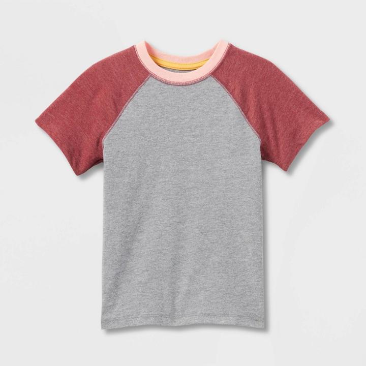 Toddler Boys' Colorblock Short Sleeve Jersey Knit T-shirt - Cat & Jack Charcoal Gray
