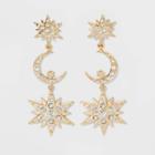 Sugarfix By Baublebar Stellar Drop Earrings With Crystal - Clear, Women's, Gold
