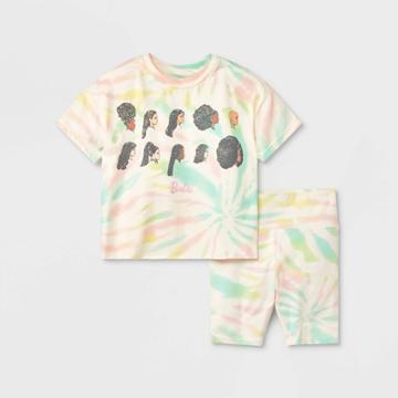 Toddler Girls' Barbie Tie-dye Top And Bottom Set - 2t, One Color