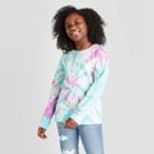 Girls' Tie Dye Pullover Sweatshirt - Cat & Jack Blue/purple Xs, Girl's,