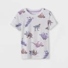 Toddler Boys' Dinosaur Print Jersey Knit Short Sleeve T-shirt - Cat & Jack White