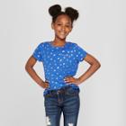 Girls' Heart Short Sleeve Pocket T-shirt - Cat & Jack Blue