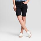 Women's High-rise Roll Cuff Bermuda Jean Shorts - Universal Thread Black
