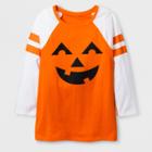 Shinsung Tongsang Women's 3/4 Sleeve Jack'o'lantern Raglan T-shirt - Orange