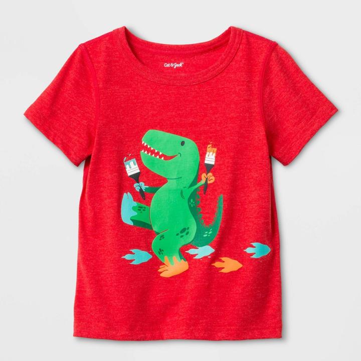 Toddler Girls' T-shirt - Cat & Jack Wowzer Red