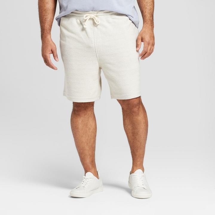 Men's Big & Tall 8.5 Textured Knit Lounge Shorts - Goodfellow & Co Cream