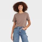Women's Short Sleeve T-shirt - Universal Thread Tan