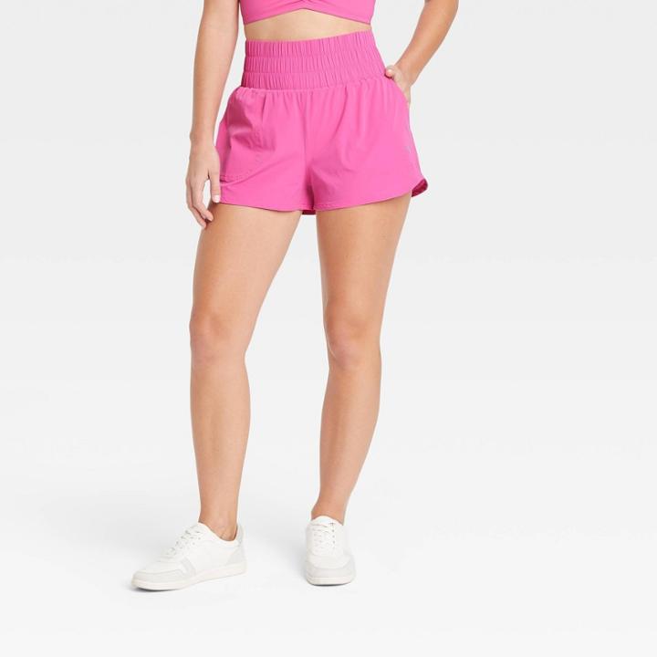 Women's High-rise Woven Shorts 3 - Joylab Berry Pink