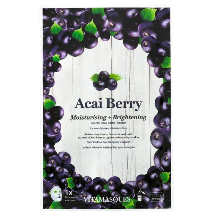 Vitamasques 3 In 1 Acai Berry Sheet Mask - 0.68 Fl Oz, Adult Unisex