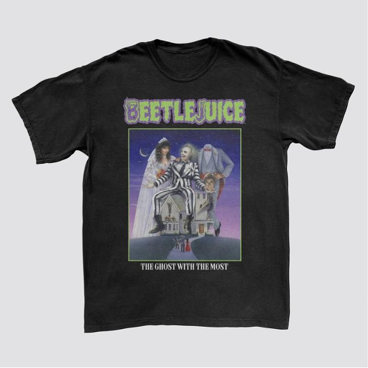 Men's Beetlejuice Movie Poster Short Sleeve Graphic T-shirt - Black