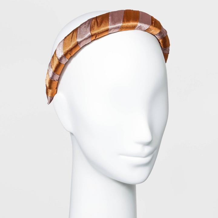 Two-tone Satin Wrapped Headband - A New Day Orange