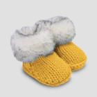 Baby Faux Fur Bootie Slippers - Cat & Jack Yellow 0-6m, Infant Unisex,
