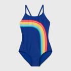 Girls' Over The Rainbow With Gold Foil One Piece Swimsuit - Cat & Jack Blue